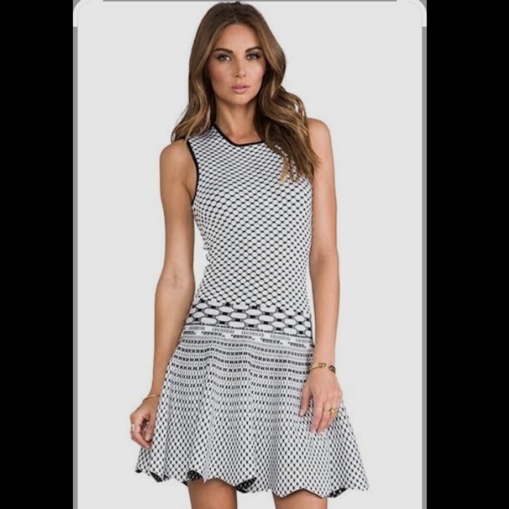 Torn by Ronny Kobo Liza Burgundy Knit Fit And Flare Dress